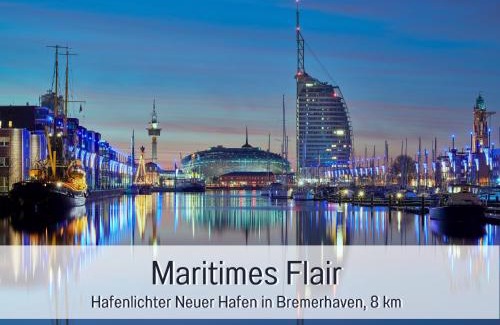 Langen b. Bremerhaven Apartment | Fewos-Bremerhaven, Ferienwohnung "Bremerhaven-Langen" in Geestland-Langen - moderne FeWo mit Garten, WLAN & kostenlose Fahrräder - ruhig & stadtnah