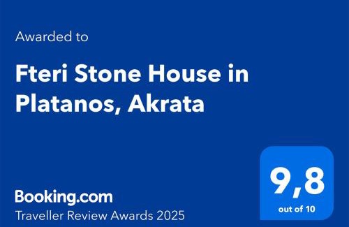 Platanos Apartment | Fteri Stone House in Platanos, Akrata