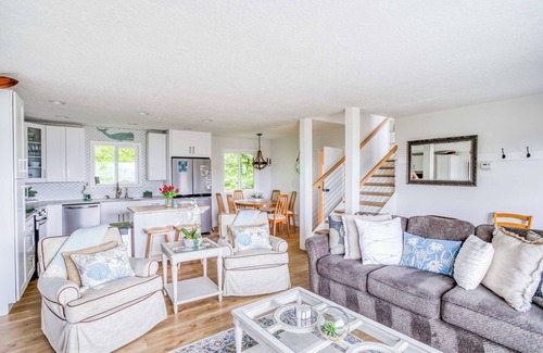 Logsden House | Fully Updated Lincoln City Cottage with Ocean Views has Patio, Decks, Fire Pit!