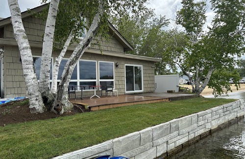 Gilford House | Gilford waterfront deck, dock, sunset view, perfect quiet water for water sports