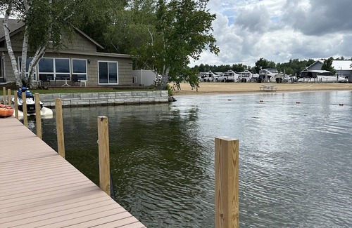 Gilford House | Gilford waterfront deck, dock, sunset view, perfect quiet water for water sports