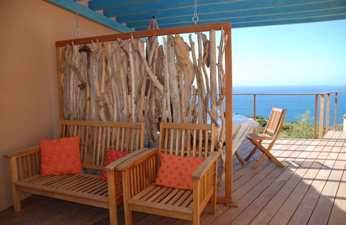 Calcatoggio Cottage | Gîte Pettirossu certified ecological and 3 ears, panoramic sea and mountain views
