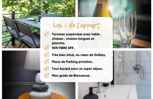 Golbey Apartment | Golbey Evasion avec Terrasse suspendue - Parking - Wifi