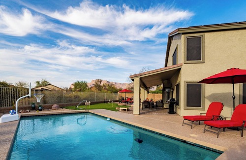Superstition Foothills House | Grateful Getaway | Outdoor Oasis, Heated Pool, Putting Green, Incredible Views