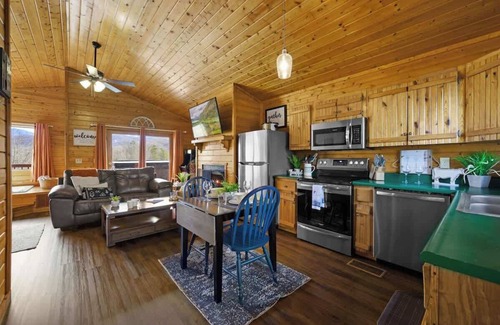 Gatlinburg Cabin | Great View, Location, Studio Log Cabin, Hot Tub!
