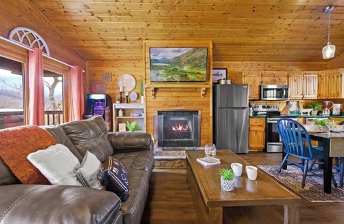Gatlinburg Cabin | Great View, Location, Studio Log Cabin, Hot Tub!
