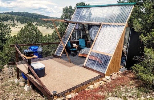 Canon City Cabin | Great views with relaxing deck.