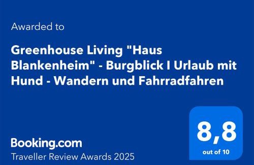 Blankenheim Apartment | Greenhouse Living "Haus Blankenheim" - Burgblick I Urlaub mit Hund - 30 Minuten zum Phantasialand & Nürburgring
