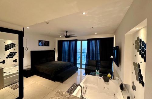 Gurugram Apartment | High Rise Black Theme Jacuzzi Studio -14th floor