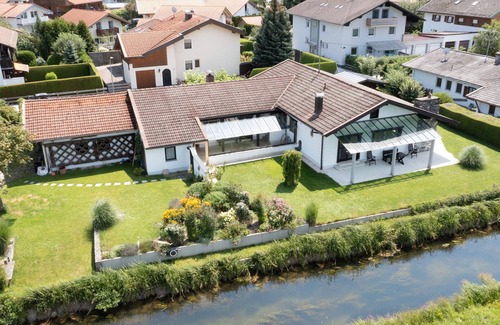 Grassau House | Holiday Home 'Am Moosbach' with Mountain View, Private Terrace and Wi-Fi