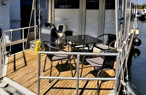 Oberhavel Boat Rental | House Boat 'Hausboot Fine Licence-Free' with Lake View and Wi-Fi
