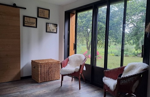 La Turballe House | House with terrace 100 meters from the sea, view of pond, garden with trees.