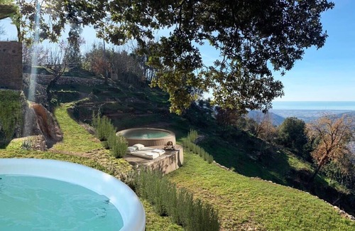 Metato House | Il Podere di Metato, Restored Tuscan Farmhouse with Pool with Views of Hills and Sea