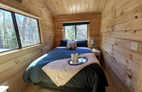 Bath House | Incredible Modern Tiny Log Cabin near the Ammonoosuc River for a Romantic Getaway in New Hampshire