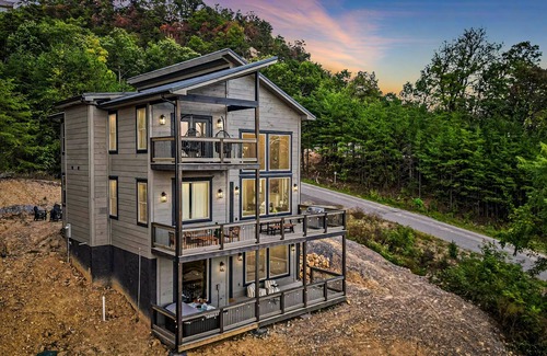 Sevierville Cabin | Indoor Heated Pool with Stunning Views!