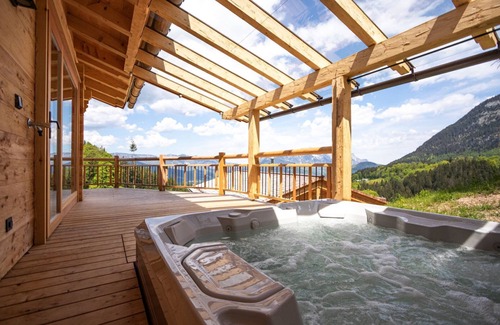Schwob House | "kathl Alm" für 2-4 Personen, Terrasse mit Bergblick, Whirlpool, Infrarotliegen