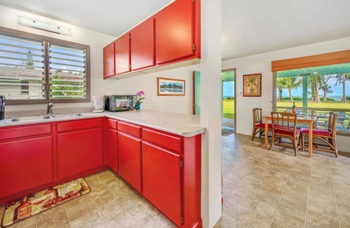 Hanalei House | Keone = Sands - Ocean views, walk across grass to sand and sea, no stairs