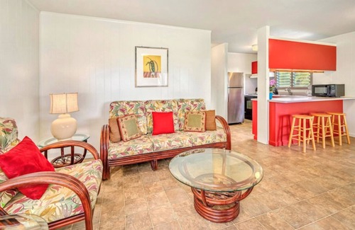 Hanalei House | Keone = Sands - Ocean views, walk across grass to sand and sea, no stairs