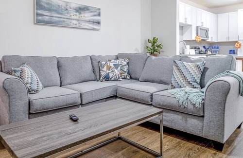 Arlington Apartment | Kick back and relax in this calm, stylish space.