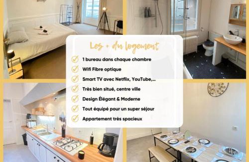 Downtown Angers Apartment | L'Appartement Privilège - 4 chambres - Coeur d'Angers, Spacieux et Élégant