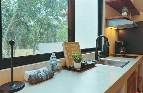 Ek Balam Village Apartment | La Linda Luxury Two Story Apartment Huge Terrace Next to the Pool