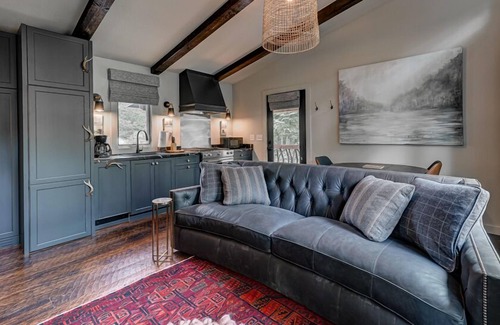 Cashes Valley Cabin | La Pequena Pecos - Modern Rustic Tiny Home along the River! | fire pit