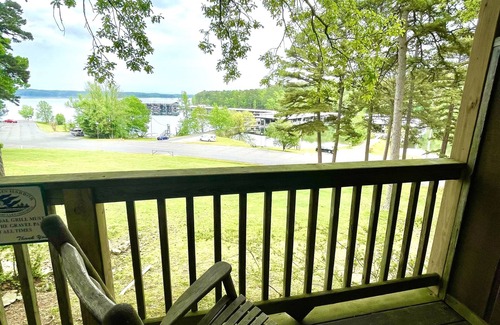 Mount Ida Apartment | Lake view King Studio with full kitchen, deck overlooking Lake Ouachita, king bed and queen sleeper sofa by RedAwning
