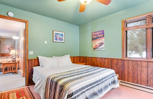 Three Lakes Cabin | Lakefront cabin with lake views, wood stove, hot tubs, heated pool, gym, golf