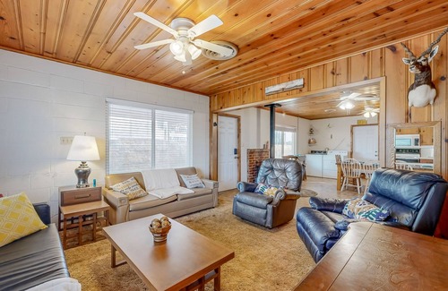 Tow Cabin | Lakefront, dog-friendly home with patio, lovely view & access to lake activities