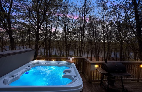 Pocono Mountain Lake House | Lakefront, Indoor Pool, Pvt Hot Tub, Pickleball Games, Fireplace