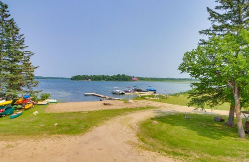 Nevis Cabin | Lakefront Nevis Home w/ Beach Access + Boat Slip!