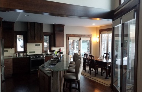 Whitefish House | Lakefront Property on Whitefish Lake. walk out across the lawn to the dock !