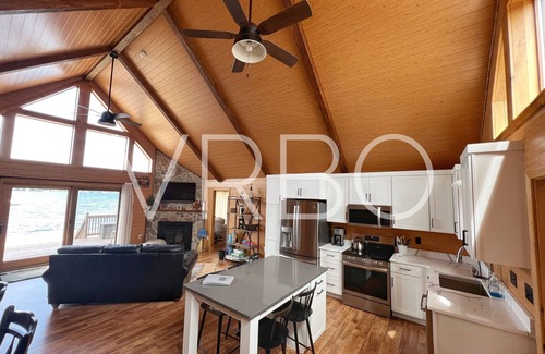 Gilford House | Lakehouse in Gilford sits on 100’ private beach and includes dock slip!