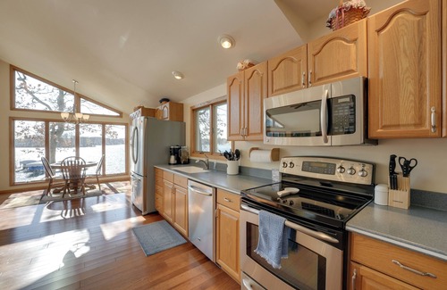 Sister Lakes House | Lakeside Michigan Retreat w/Boat Dock & Fireplace