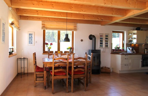 Lechbruck House | Large holiday home with an unobstructed view of the lake and the Alps, a boat and many other extras
