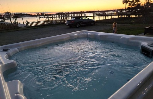 Cedar Point House | Large Waterfront Home with private dock and hottub, 3 miles to Emerald Isle Beach