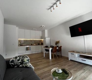 Lodz Apartment | Leaf Apartament Łódź prywatne miejsce parkingowe