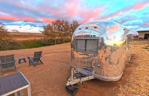Paso Robles RV Rental | Led Zeppelin Trailer - Led Zeppelin themed Airstream On Vineyard