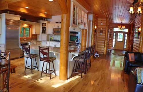 Bolton Landing House | Lk George lake view luxury log cabin. Ski Gore!