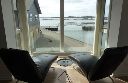 Nykobing Mors House | Lovely holiday flat with view of the harbour, town and Sallingsund Bridge.