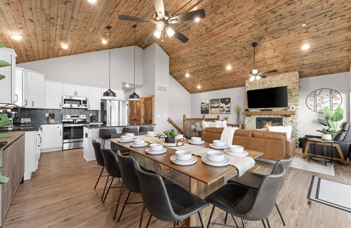 Kimberling City Cabin | Lux Views! Indoor-Outdoor Pools, Firepits, Arcades.
