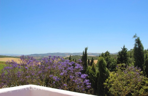 Conil de la Frontera House | luxurious villa in quiet surrounding for 6 guests with large pool and precious terraces and nice bbq-area and seaview in the distance