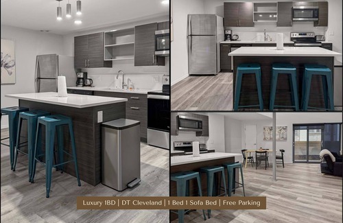 Gateway District Apartment | Luxury 1BD | DT Cleveland | 2 Beds | Free Parking