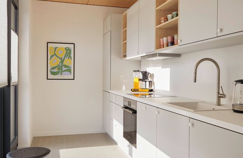 Hohwacht Apartment | Luxury loft apartment with rooftop terrace and fireplace.