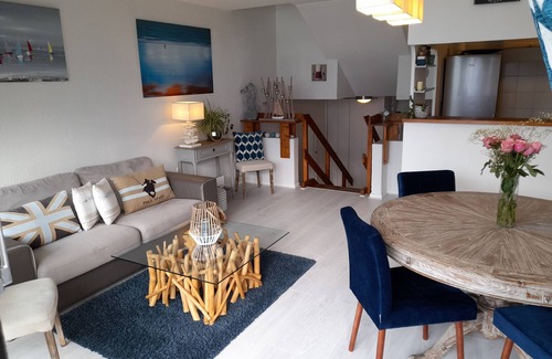 Deauville Apartment | Magnificent triplex with sea and marina views from the balcony, close to the center.
