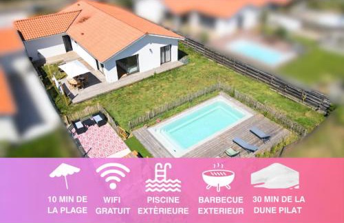 Biscarrosse Villa | Maison Calme Biscarosse avec Piscine - 10 min Plage