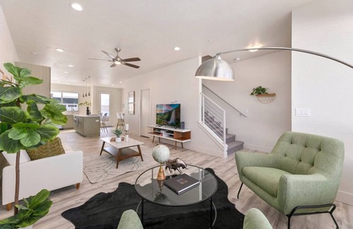 Old Town North House | Mid-Mod Luxe Fire Pit + Patio