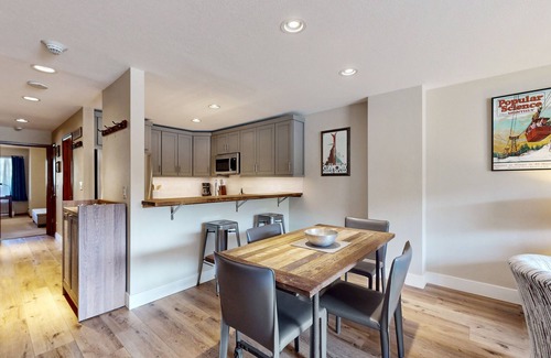 Avon Condo | Modern condo steps to gondola & lake w/view & patio - in heart of everything