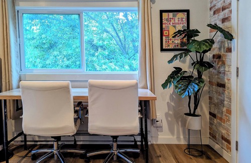 Larkspur Apartment | Modern Studio in the Redwoods with Deck, AC and Outdoor Movie Theater