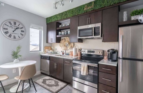 The Nations Apartment | Modern Studio with Private Deck in Nashville